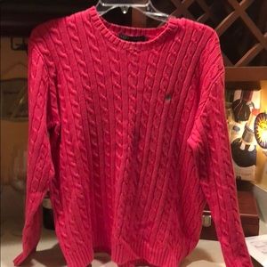 Ralph Lauren polo pink sweater, cable knit xl